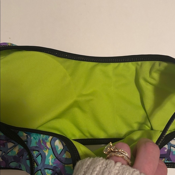 Joe Boxer | Peace Sign Racerback Bikini Bra Padding Support Hippie Coachella M - Picture 5 of 6